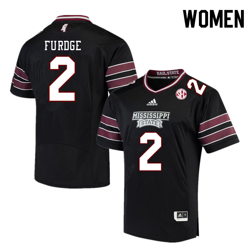 Women #2 Esaias Furdge Mississippi State Bulldogs College Football Jerseys Stitched Sale-Black - Click Image to Close